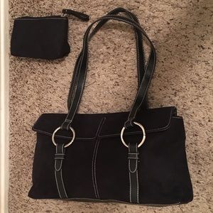 Black purse with matching makeup bag Never Used